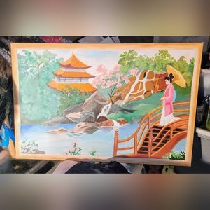 Hand painted Japanese Wall art canvas